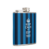 Aangepast kalm houden op blauw Stripes-decor Heupfles (Rechts)