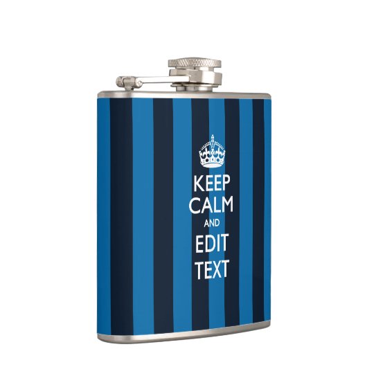 Aangepast kalm houden op blauw Stripes-decor Heupfles (Rechts)