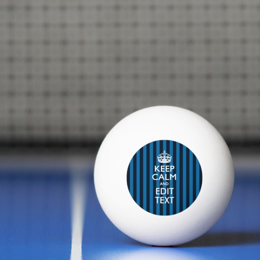 Aangepast kalm houden op blauw Stripes-decor Pingpongbal (Net)