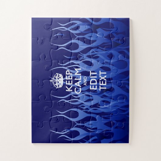 Aangepast kalm houden op blauw vlammendecor legpuzzel (Verticaal)