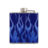 Aangepast kalm houden op blauwe vlammen heupfles (Achterkant)