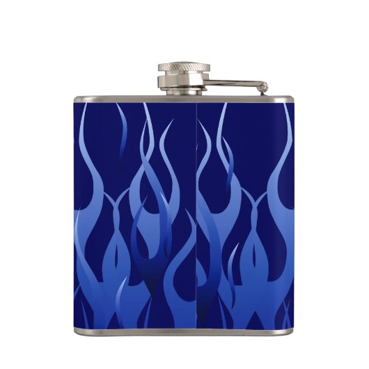 Aangepast kalm houden op blauwe vlammen heupfles (Achterkant)