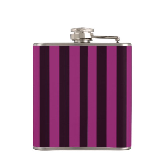 Aangepast kalm houden op Fuchsia Stripe Heupfles (Achterkant)