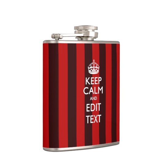 Aangepast kalm houden op rode strepes decor heupfles (Rechts)