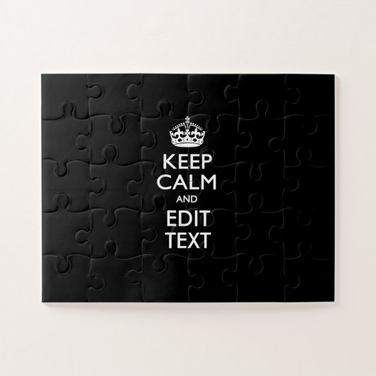 Aangepast kalm houden op Solid Black Decor Legpuzzel (Horizontaal)