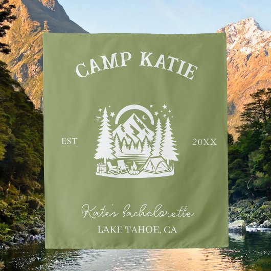 Aangepast Kamp Bachelorette Feest Camping Bruids- Wandkleed