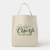 Aangepast Kamp Bachelorette Feestje Modern Rustiek Tote Bag (Achterkant)