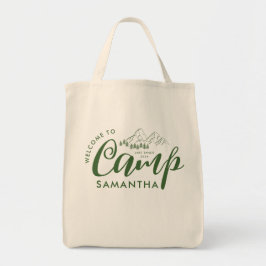 Aangepast Kamp Bachelorette Feestje Modern Rustiek Tote Bag