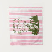 Aangepast Kamp Bachelorette Roze Streep Wandkleed (Voorkant)
