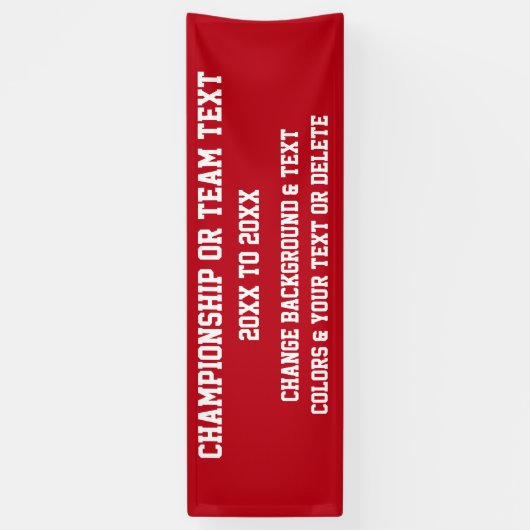 Aangepast kampioenschap banners UW KLEUREN en TEKS (Verticaal)