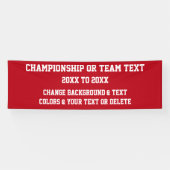 Aangepast kampioenschap banners UW KLEUREN en TEKS (Horizontaal)