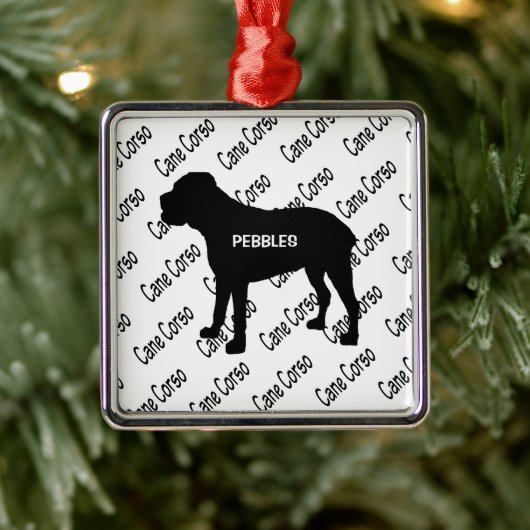 Aangepast kanaaltje Corso Dog Silhouette Metalen Ornament (Boom)