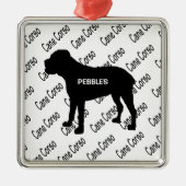 Aangepast kanaaltje Corso Dog Silhouette Metalen Ornament (Voorkant)