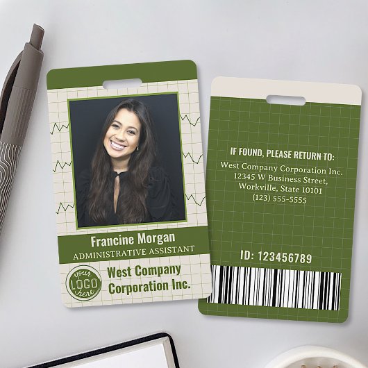 Aangepast kantoor personeel foto barcode bedrijfsl badge