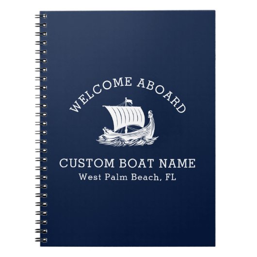 Aangepast kapitein boot scheepslogo marine notitieboek (Voorkant)