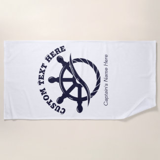 Aangepast kapiteinsschip maritiem cadeau strandlaken