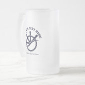 Aangepast kapiteinsschip Nautisch cadeau Matglas Bierpul (Voorkant links)