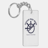 Aangepast kapiteinsschip Nautisch cadeau Sleutelhanger (Voorkant Links)