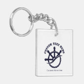 Aangepast kapiteinsschip Nautisch cadeau Sleutelhanger (Voorkant Links)