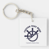 Aangepast kapiteinsschip Nautisch cadeau Sleutelhanger (Voorkant)