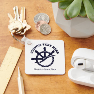 Aangepast kapiteinsschip Nautisch cadeau Sleutelhanger