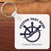 Aangepast kapiteinsschip Nautisch cadeau Sleutelhanger (Voorkant)
