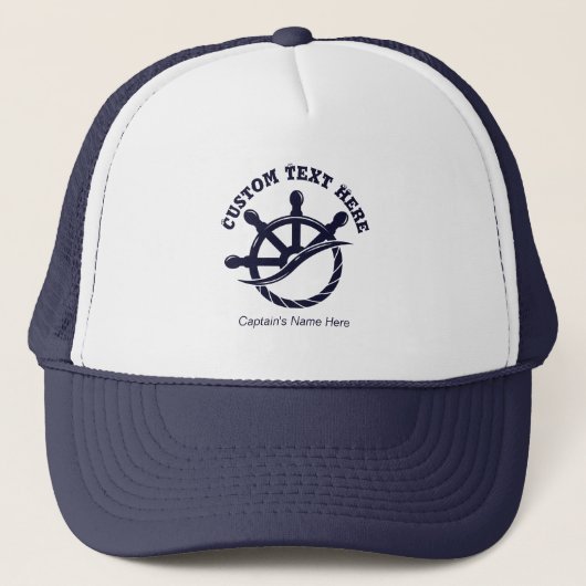 Aangepast kapiteinsschip Nautisch cadeau Trucker Pet (Voorkant)
