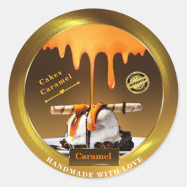 aangepast karameletiket ronde sticker