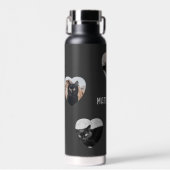 Aangepast katfotocollage 5 Lijst zwart Waterfles (Voorkant)