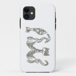 Aangepast katmonogram lettertype metallisch parela Case-Mate iPhone case