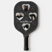 Aangepast kattenfotopapier Zwarte Pickleball Paddl Pickleball Paddle (Voorkant)