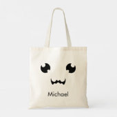 Aangepast Kawaii Jack O' Lantern Gezicht Tote Bag (Achterkant)