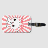 Aangepast Kawaii White Kitten afspelen Bagagelabel (Voorkant (horizontaal))