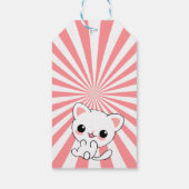 Aangepast Kawaii White Kitten afspelen Cadeaulabel (Achterkant)