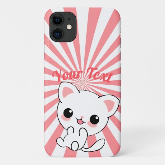 Aangepast Kawaii White Kitten afspelen Case-Mate iPhone Case (Achterkant)