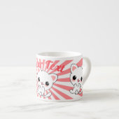 Aangepast Kawaii White Kitten afspelen Espresso Kop (Voorkant rechts)