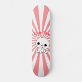 Aangepast Kawaii White Kitten afspelen Persoonlijk Skateboard (Voorkant)