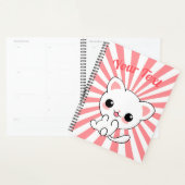 Aangepast Kawaii White Kitten afspelen Planner (Display)