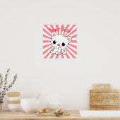 Aangepast Kawaii White Kitten afspelen Poster (Keuken)