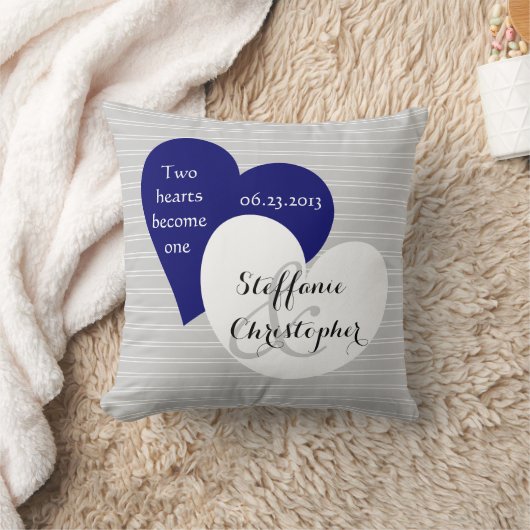 Aangepast keepasweddenschap, grijs pareltje, hart kussen (Deken)