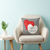 Aangepast keepasweddenschap, grijs pareltje, hart kussen (Stoel)