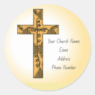 Aangepast kerkevenement ronde sticker