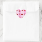 Aangepast kersen hart schaakbord patroon sticker (Tas)