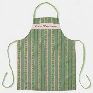 Aangepast Kersen Lime Ditsy Bloem stripe Schort