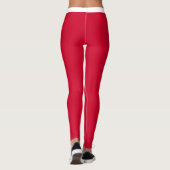 Aangepast kersenrood-wit strepenpatroon Monogram Leggings (Achterkant)