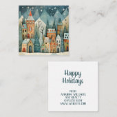 Aangepast Kerst Dorp Notitiekaartje (Voorkant / Achterkant)