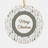 Aangepast, Kerst Winterbomen Rustiek Keramisch Ornament (Voorkant)