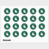 Aangepast kerstadreslabel met Kerstman Ronde Sticker (Vel)
