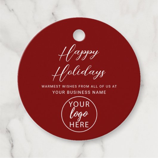 Aangepast kerstbedrijfslogo bedankjes labels (Voorkant)