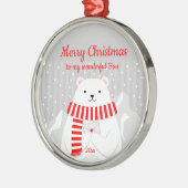 Aangepast kerstblad Beer Cute Boss Metalen Ornament (Links)